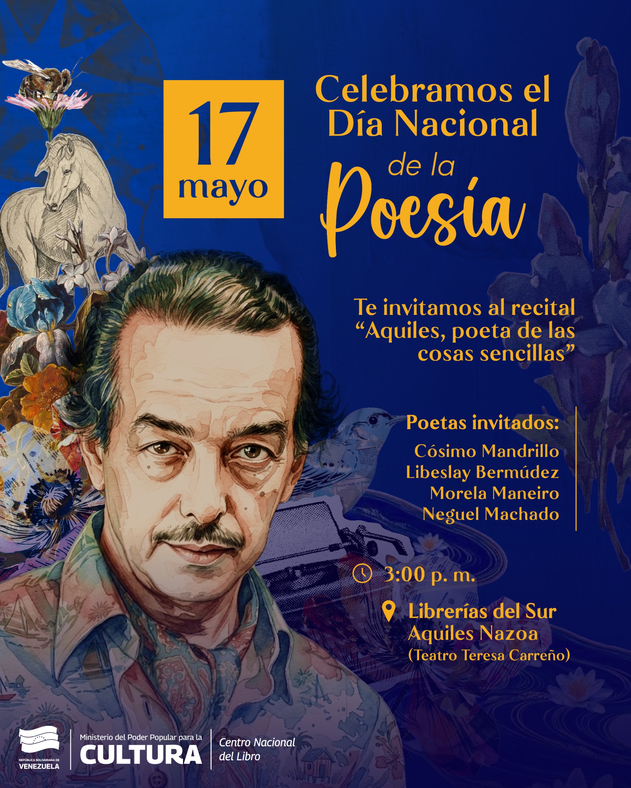 Con recitales se celebrará el Día Nacional de la Poesía este 17 de mayo